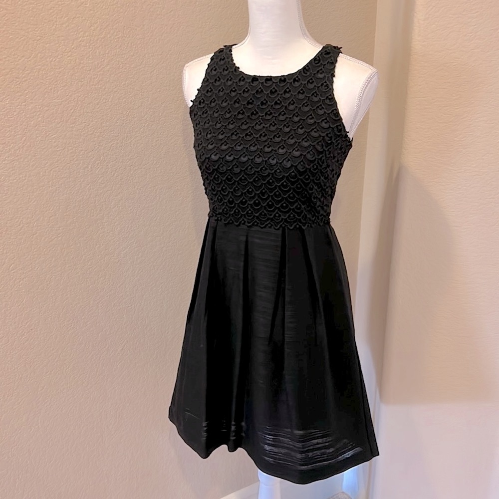 LOFT Black Woven Lace sleeveless Dress 0 Petite - Picture 5 of 16